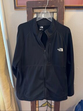 The North Face Black Canyonland Zip-Up Fleece Jacket with Logo